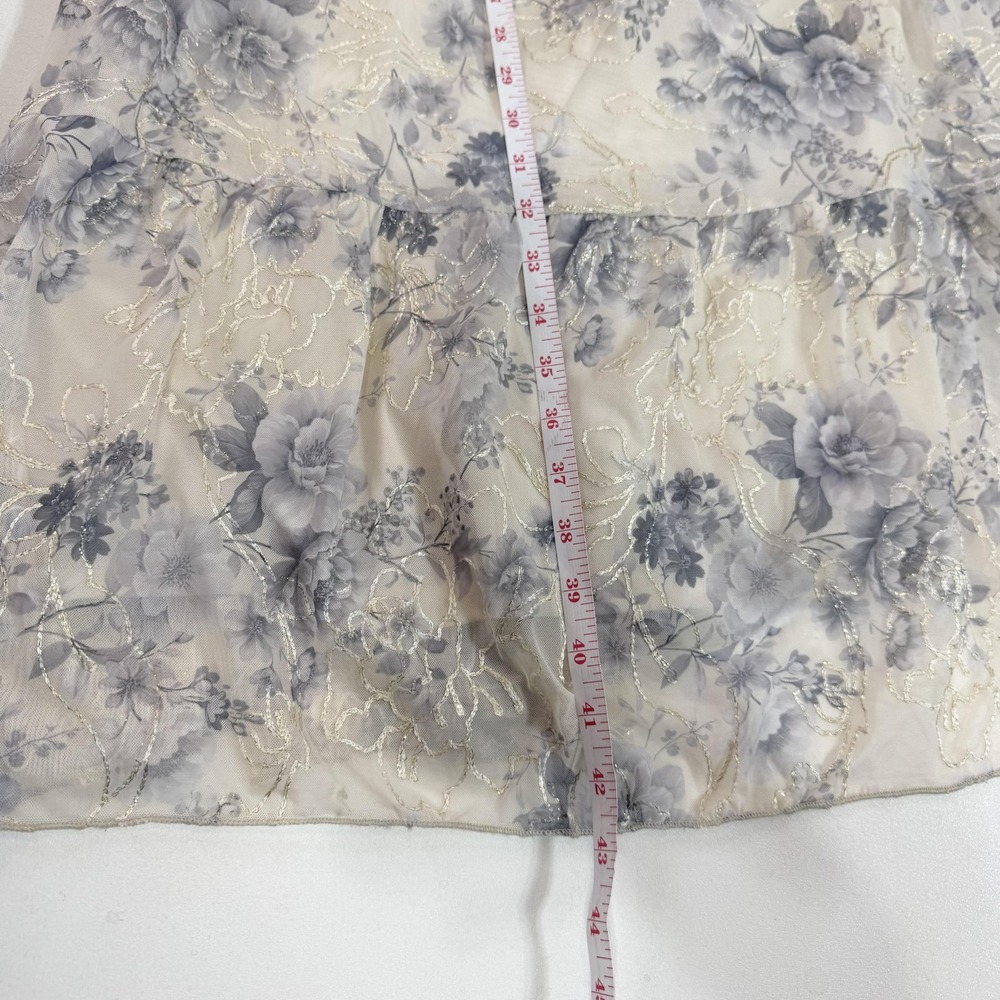 Baltic Born Dress Womens Medium White Floral Off Shoulder Smocked Chiffon Maxi - Picture 4 of 12